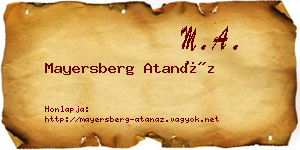 Mayersberg Atanáz névjegykártya